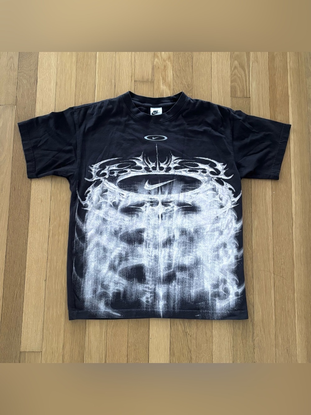 Nike Sportswear Max90 Shirt Mens Large Small Black Tribal Cyber Center Swoosh